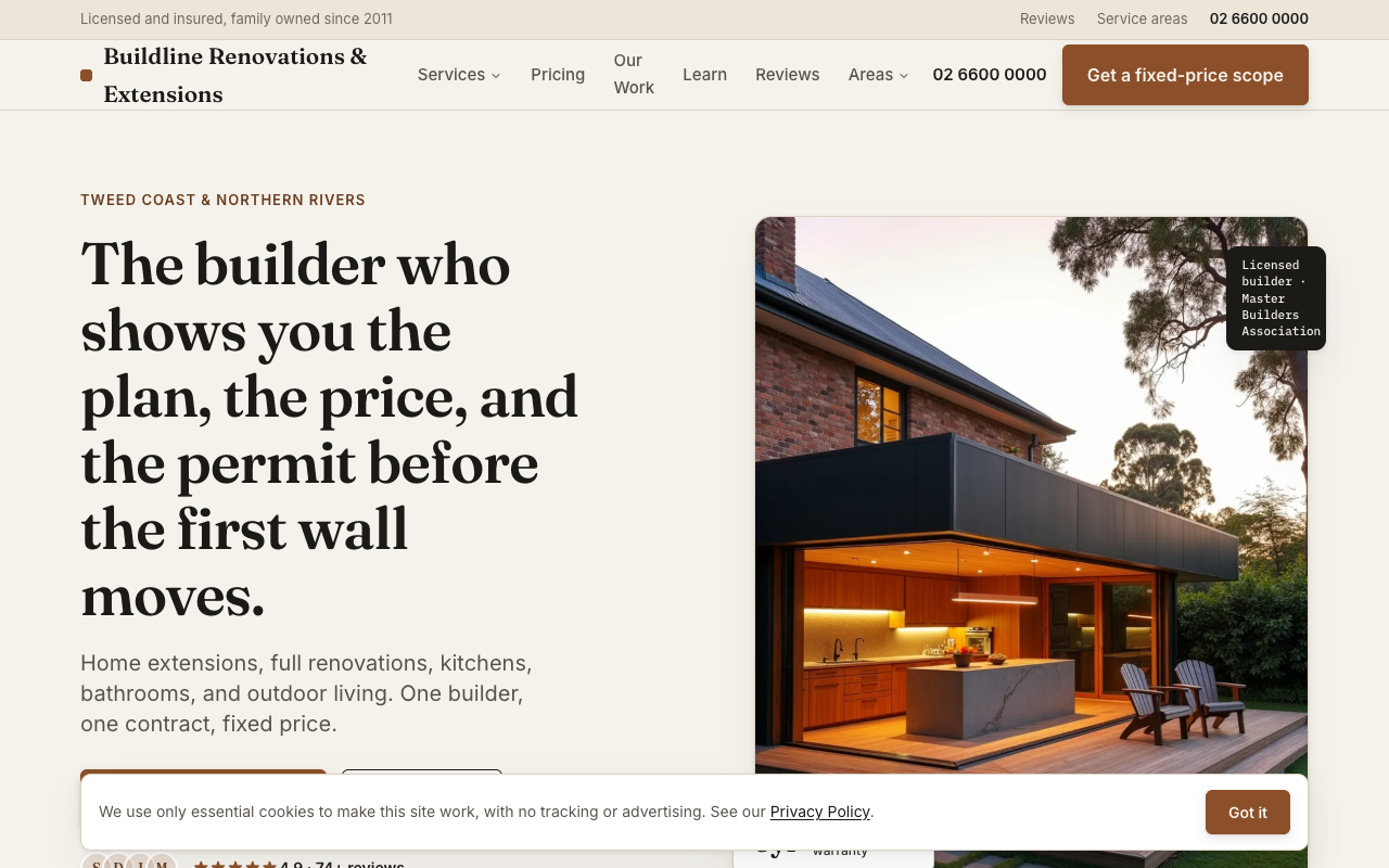 Buildline Renovations & Extensions home screenshot
