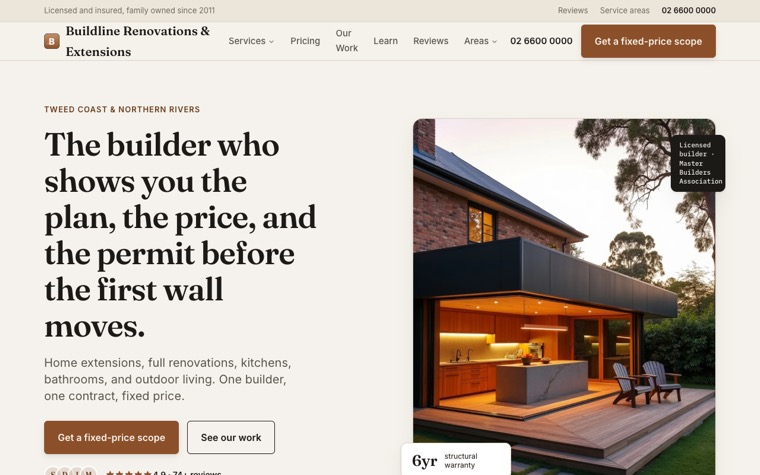 Buildline Renovations & Extensions home page